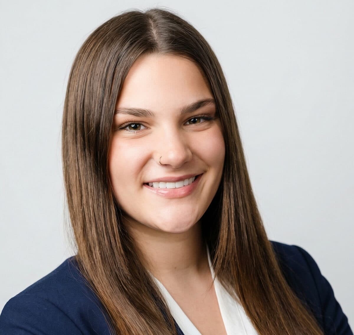 AI-generated professional corporate headshot featuring custom company logo branding and event award graphics.