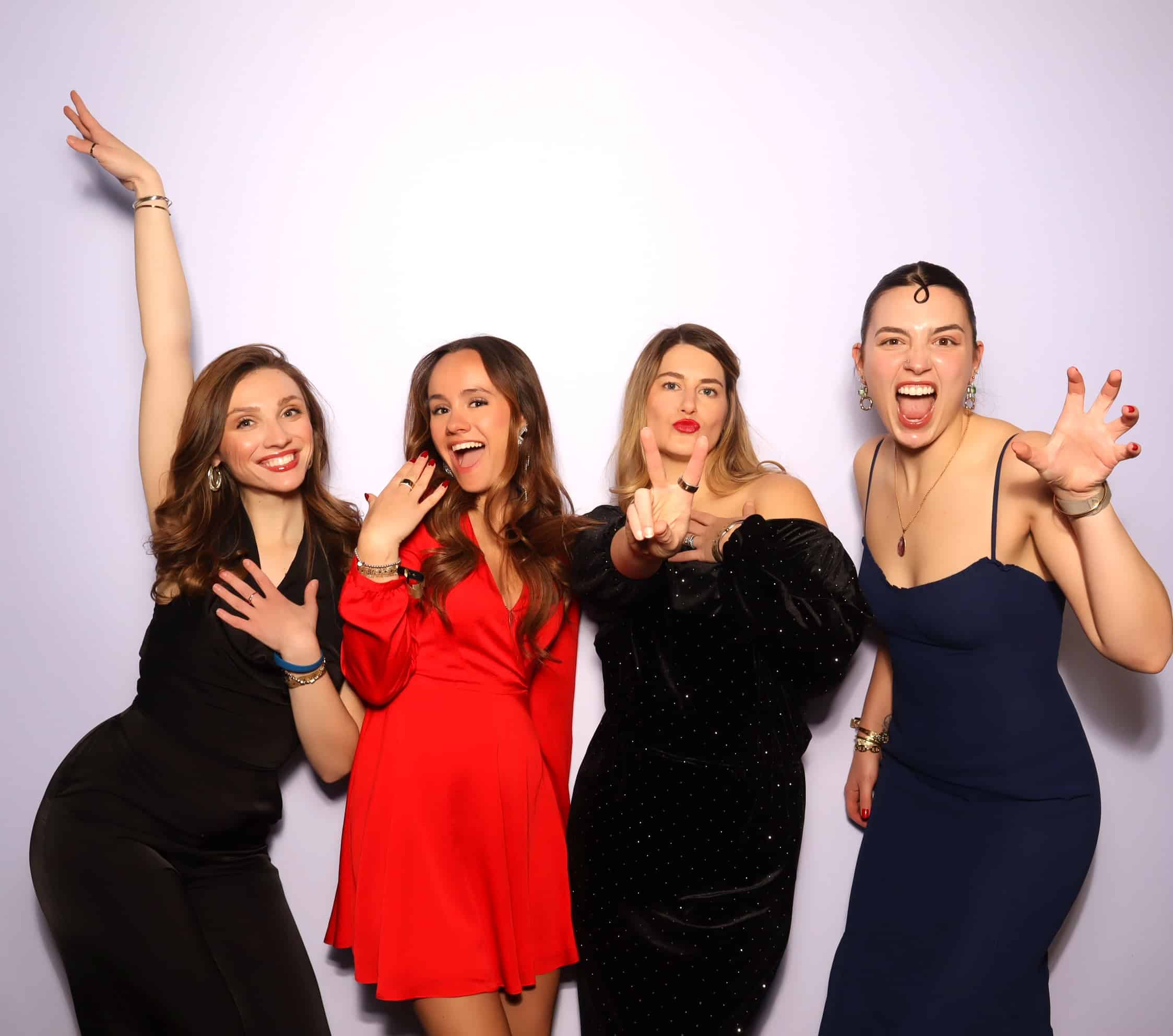 Guests posing in the photo booth at the Education First Winter Gala at the Fairmont Copley Plaza in Boston, MA