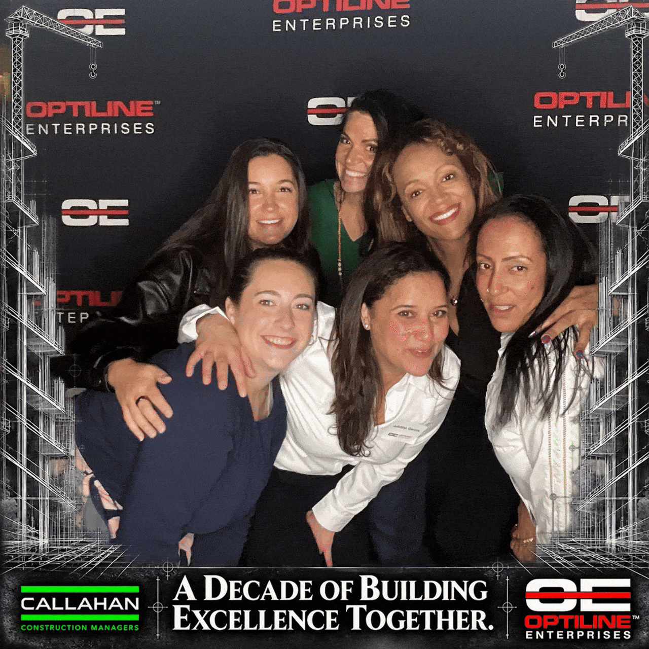 Animated GIF of colleagues at the branded photo booth, The Artisan Hotel